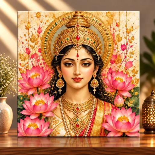 Eternal Abundance – Goddess Lakshmi Spiritual Canvas Print