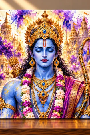 Eternal Majesty – Lord Ram Spiritual Canvas Print