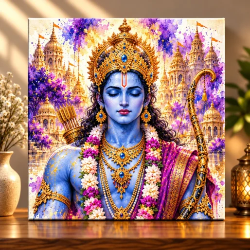 Eternal Majesty – Lord Ram Spiritual Canvas Print