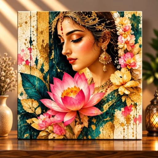 Eternal Elegance – Goddess Radha Spiritual Canvas Print