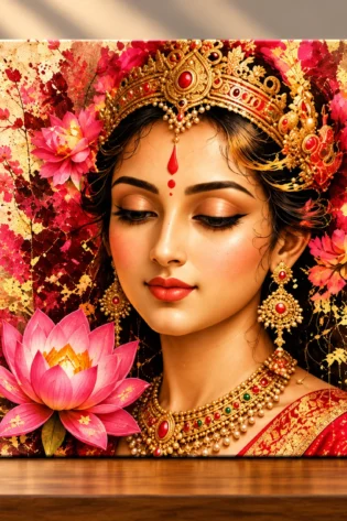 Eternal Grace – Goddess Radha Spiritual Canvas Print