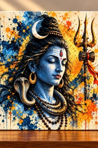 Divine Blessings – Lord Shiva Spiritual Art Print