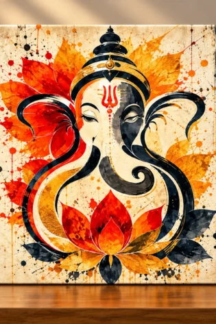 Sacred Harmony – Lord Ganesha Spiritual Canvas Print