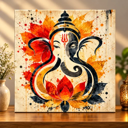 Sacred Harmony – Lord Ganesha Spiritual Canvas Print