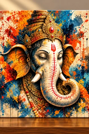 Sacred Wisdom – Lord Ganesha Spiritual Canvas Print