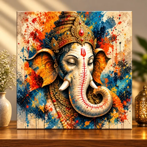 Sacred Wisdom – Lord Ganesha Spiritual Canvas Print