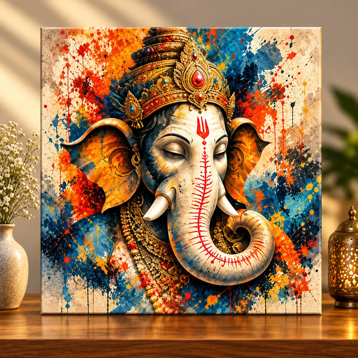 Sacred Wisdom – Lord Ganesha Spiritual Canvas Print