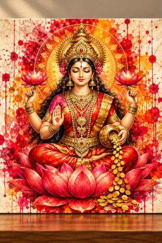 Goddess Lakshmi Canvas Print - Spiritual Wall Art