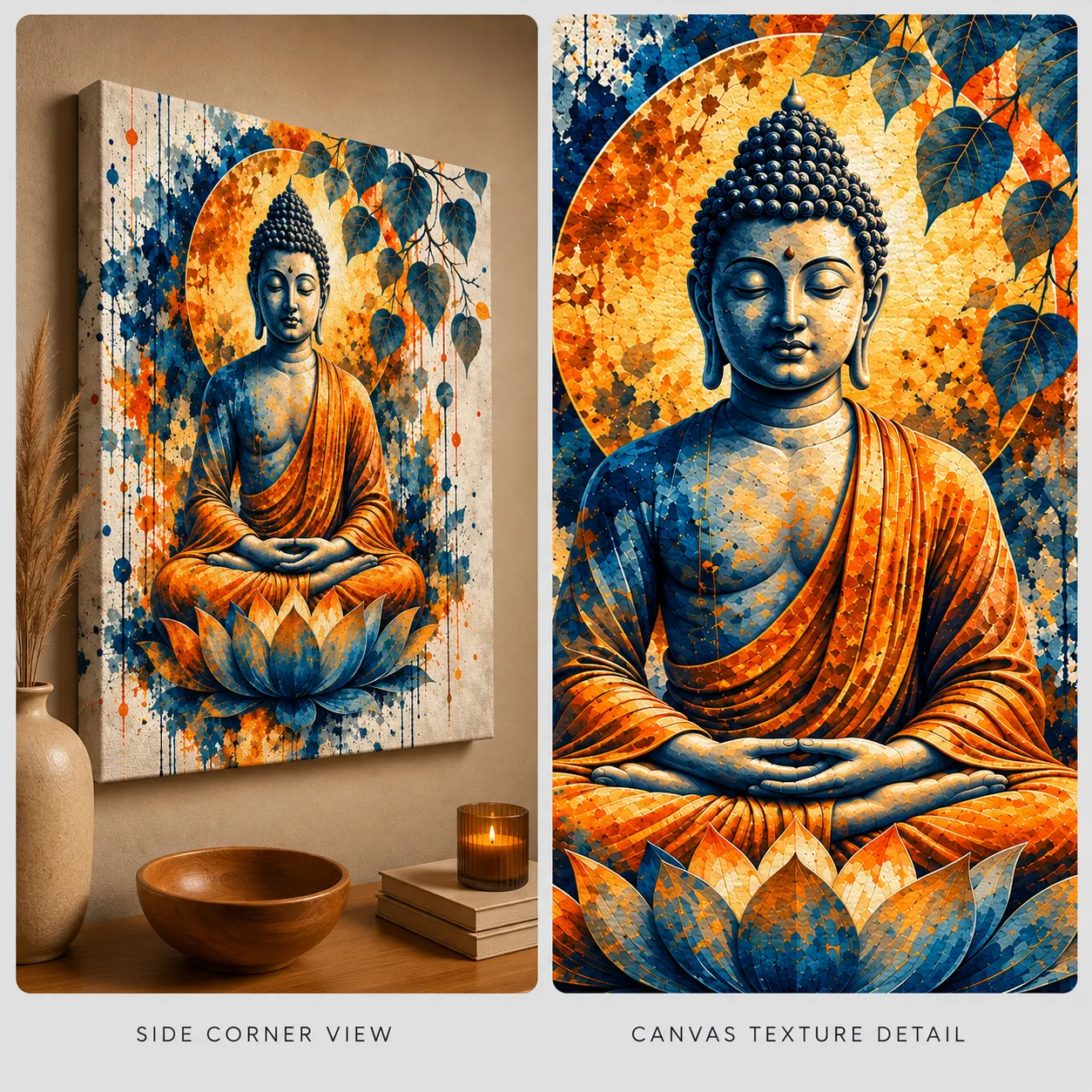 Awakening Grace – Meditating Buddha Spiritual Canvas Print - Image 4