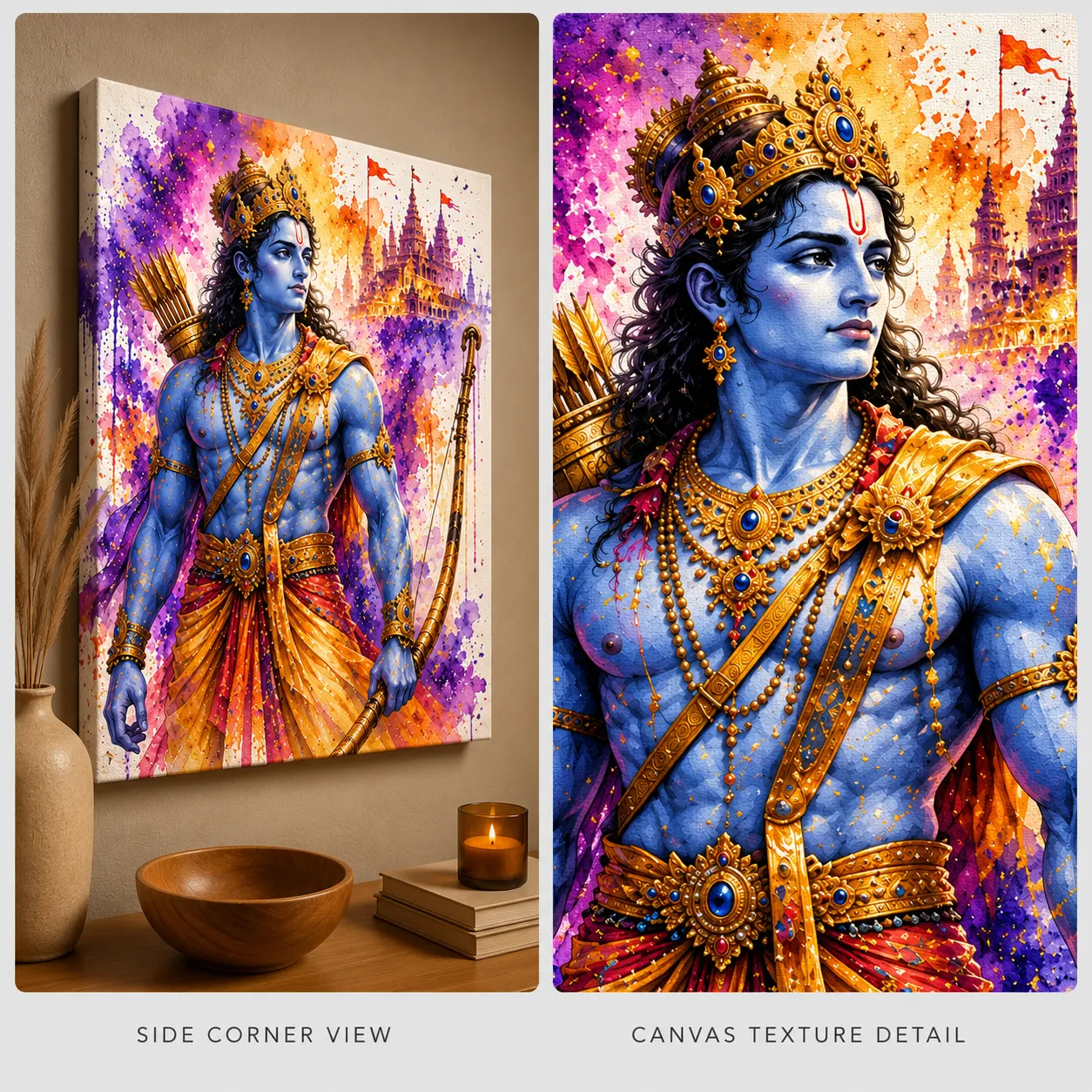 Radiant Valor – Shri Ram Spiritual Canvas Print - Image 4