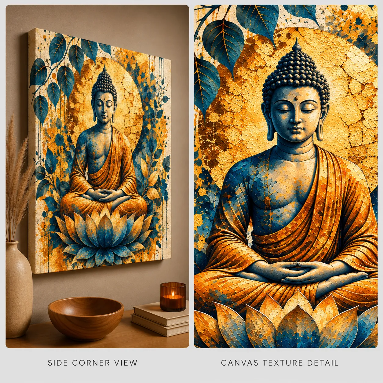 Tranquil Mind – Meditating Buddha Spiritual Canvas Print - Image 4